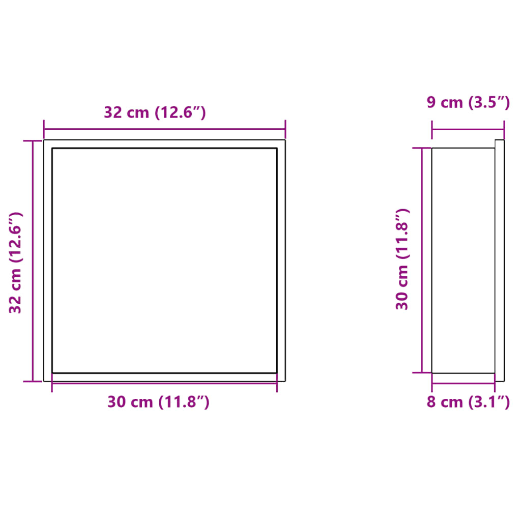 Nicchia Per Doccia Spazzolato 32X32X9Cm In Acciaio Inox