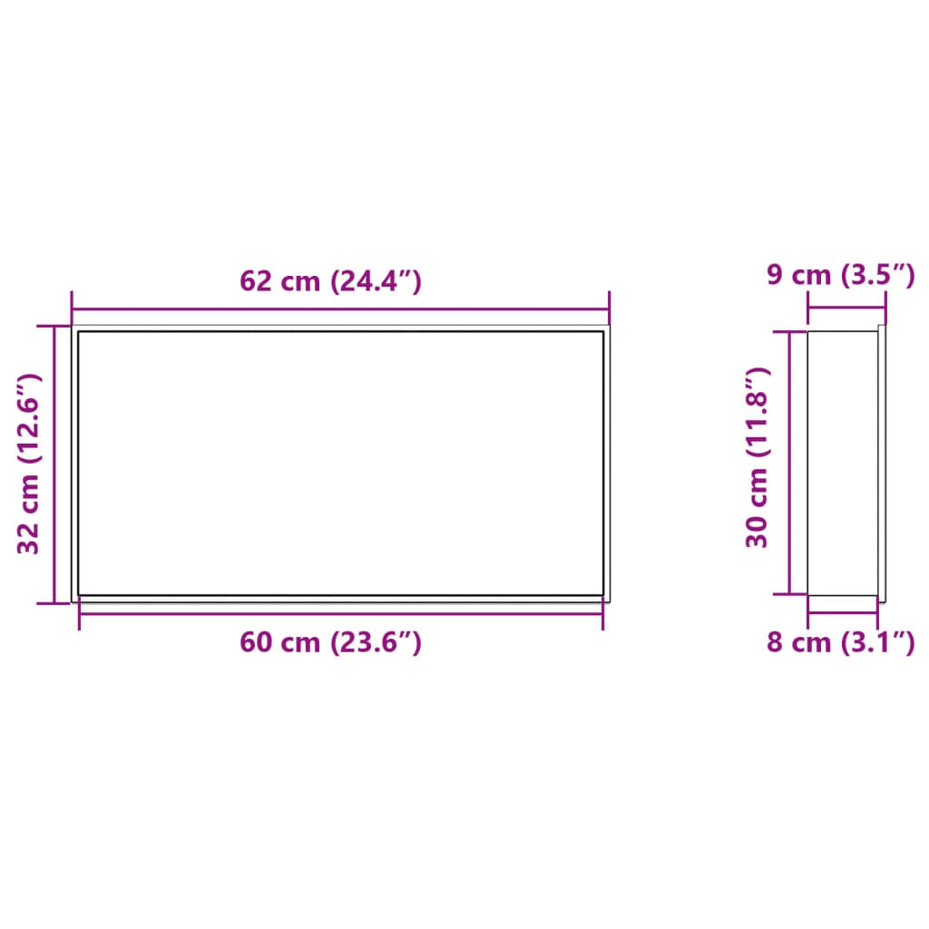 Nicchia Per Doccia Spazzolato 62X32X9Cm In Acciaio Inox