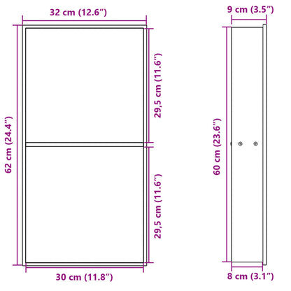 Nicchia Per Doccia Opaco 32X62X9Cm In Acciaio Inox