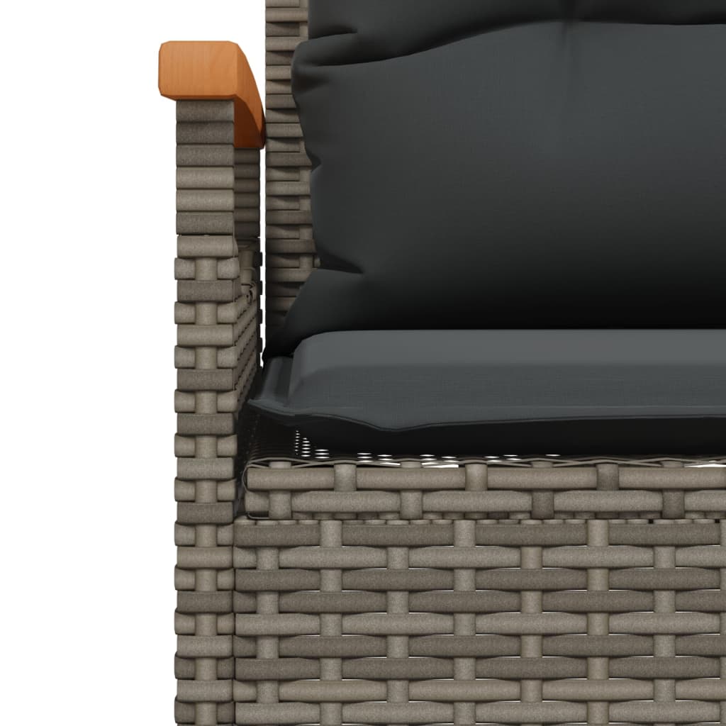 Panchina Giardino Con Cuscini 116X62,5X74 Cm Grigia Polyrattan