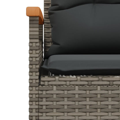 Panchina Giardino Con Cuscini 116X62,5X74 Cm Grigia Polyrattan