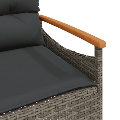 Panchina Giardino Con Cuscini 116X62,5X74 Cm Grigia Polyrattan