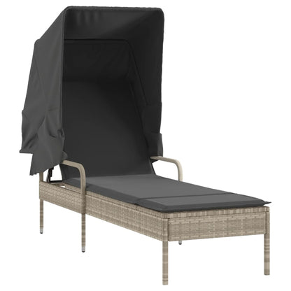 Lettini Prendisole 2 Pz Con Baldacchino E Tavolino Polyrattan