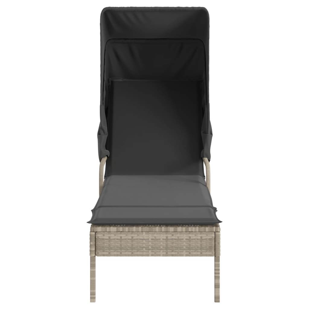 Lettini Prendisole 2 Pz Con Baldacchino E Tavolino Polyrattan
