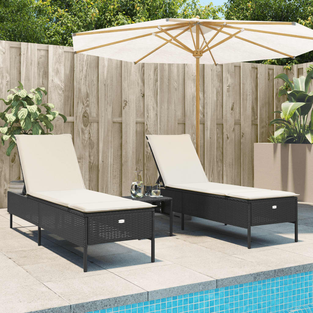 Lettini Prendisole 2 Pz Con Cuscini Beige In Polyrattan