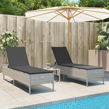 Lettini Prendisole 2 Pz Con Cuscini Beige In Polyrattan