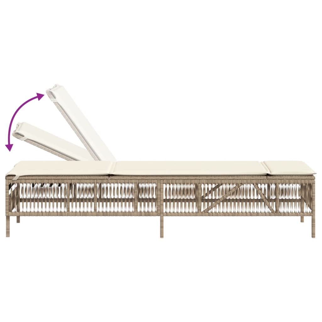 Lettini Prendisole 2 Pz Con Cuscini Beige In Polyrattan