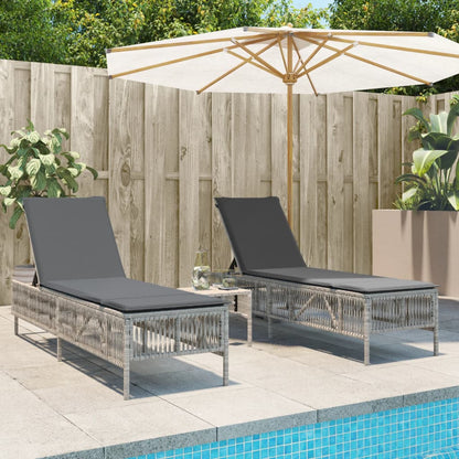 Lettini Prendisole 2 Pz Con Cuscini Beige In Polyrattan
