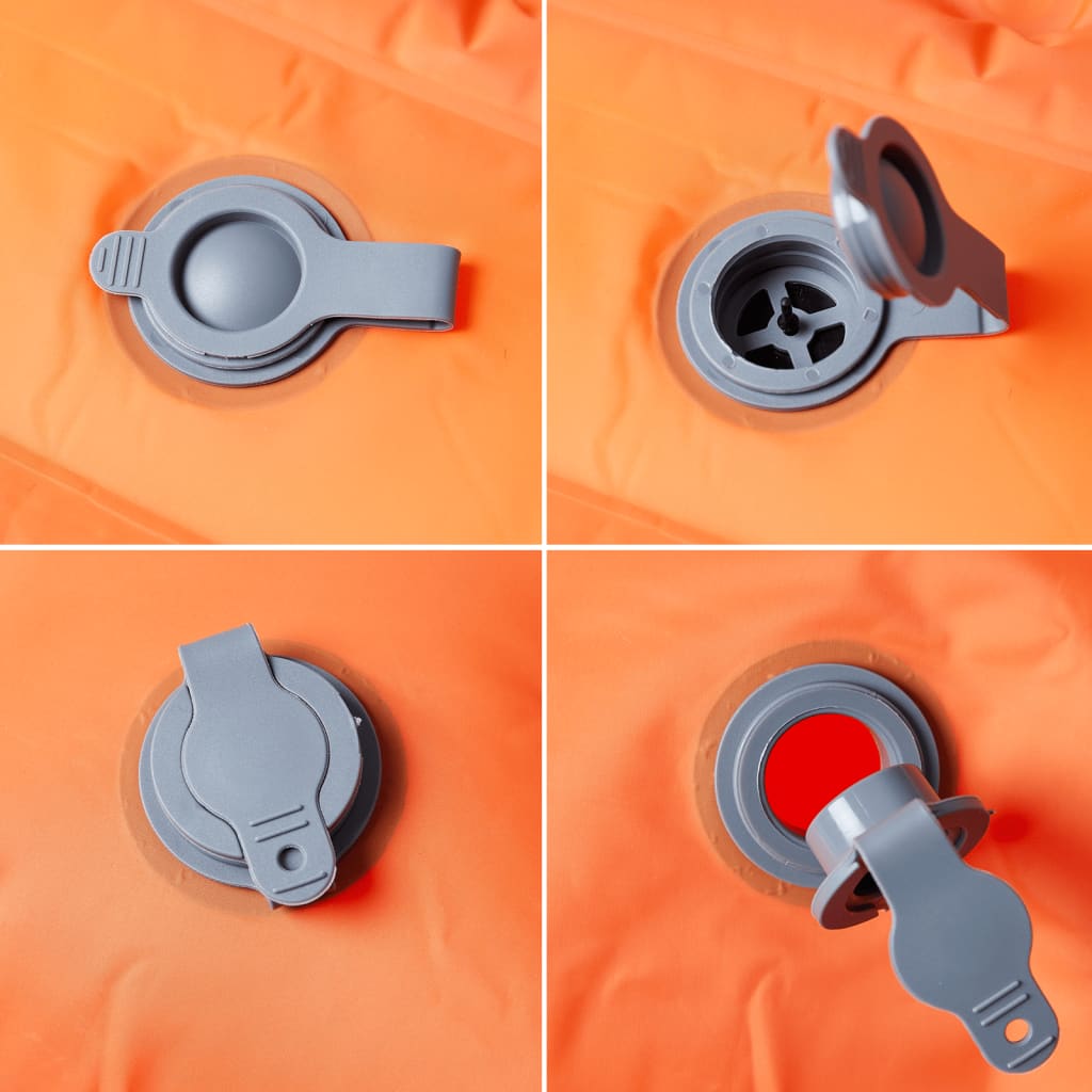 Materasso Campeggio Autogonfiabile Con Cuscini 2Persone Arancio