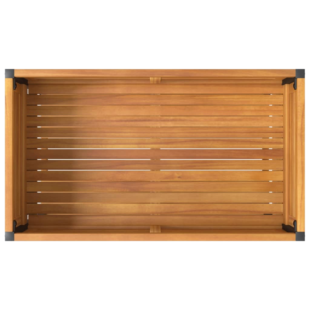 Fioriera Con Ripiano In Legno Acacia E Acciaio