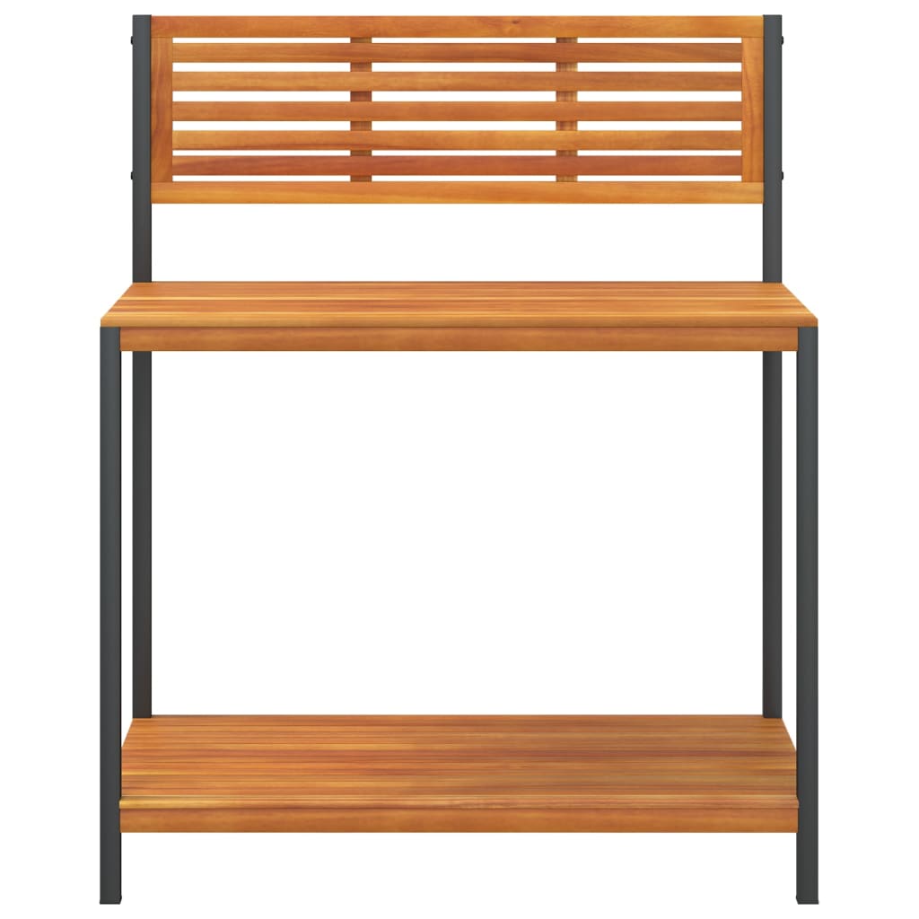 Tavolo Da Invasatura 90X50X110 Cm In Legno Acacia E Acciaio Legno Recuperato (Naturale)