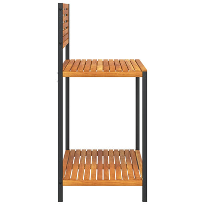 Tavolo Da Invasatura 90X50X110 Cm In Legno Acacia E Acciaio Legno Recuperato (Naturale)