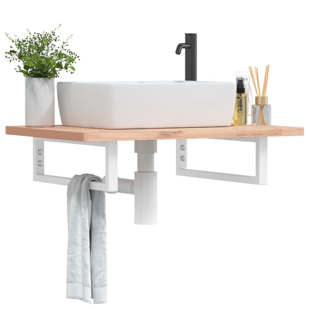 Reggimensole Per Lavabo 2 Pz Bianche In Acciaio Bianco