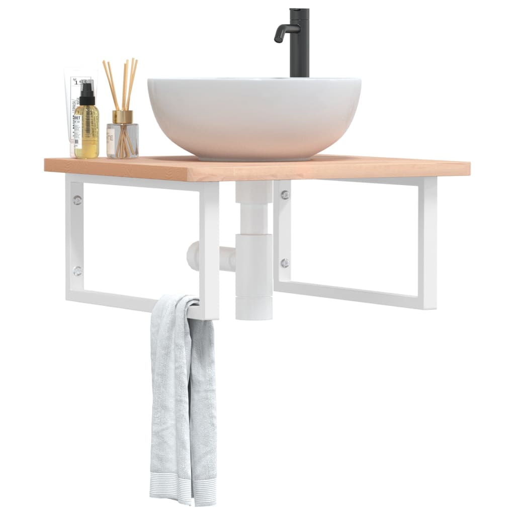 Reggimensole Per Lavabo 2 Pz Bianche In Acciaio Bianco