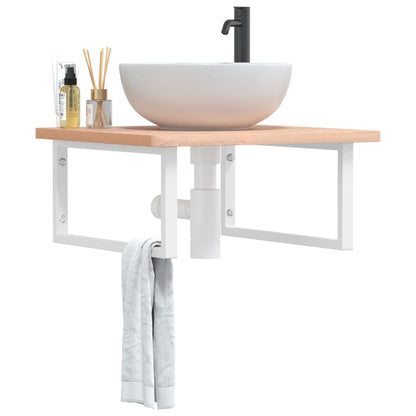 Reggimensole Per Lavabo 2 Pz Bianche In Acciaio Bianco