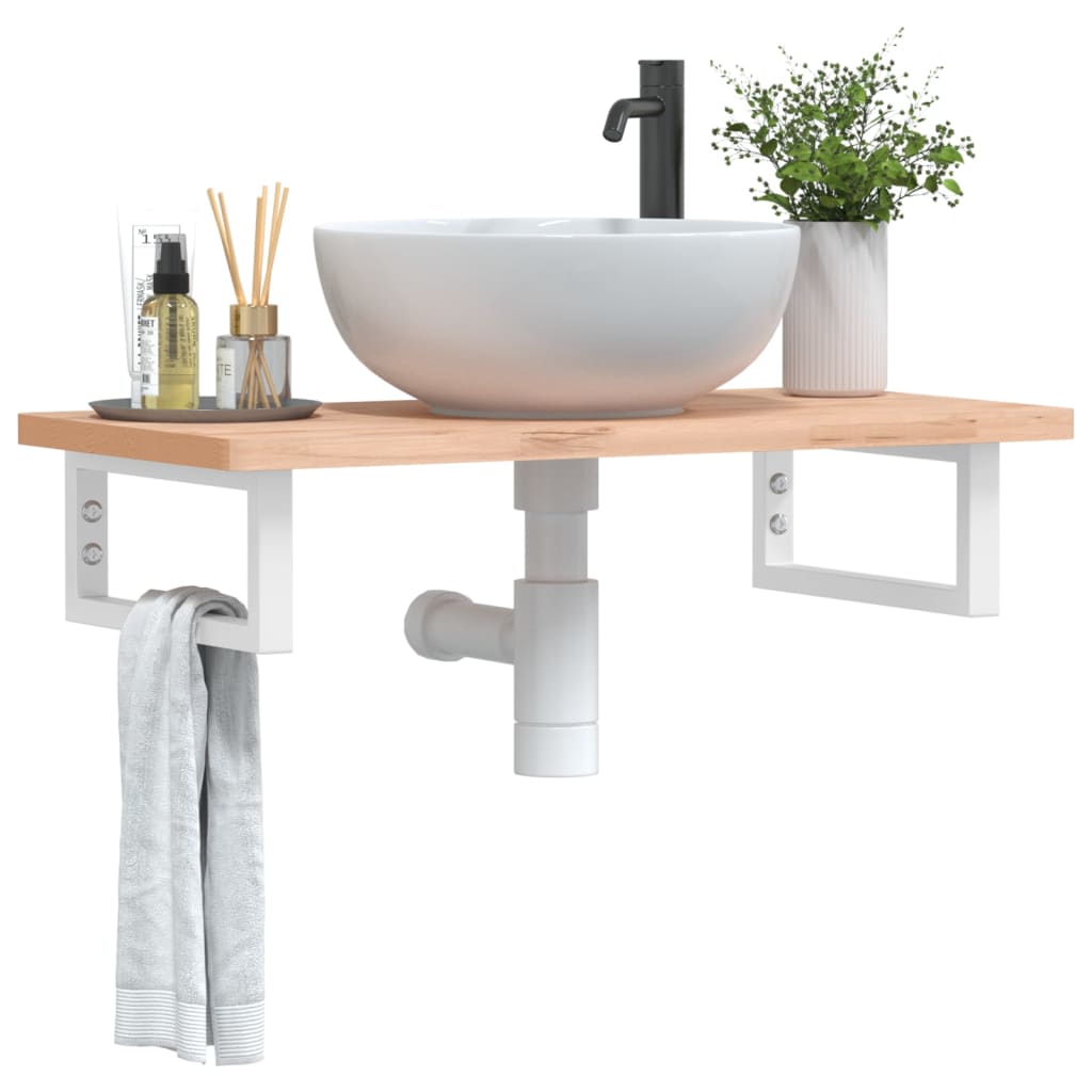 Reggimensole Per Lavabo 2 Pz Bianche In Acciaio Bianco