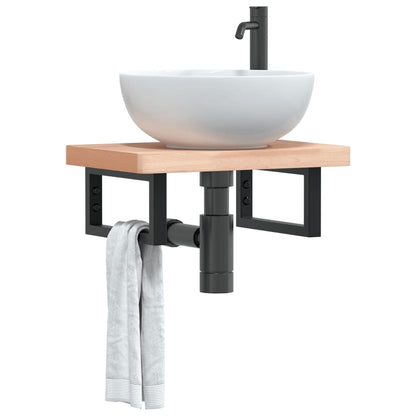 Reggimensole Per Lavabo 2 Pz Nere Rettangolari In Acciaio Nero