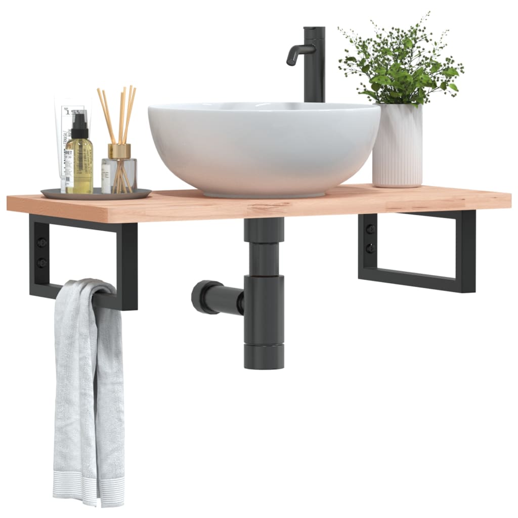 Reggimensole Per Lavabo 2 Pz Nere Rettangolari In Acciaio Nero