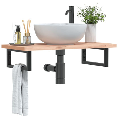 Reggimensole Per Lavabo 2 Pz Nere Rettangolari In Acciaio Nero