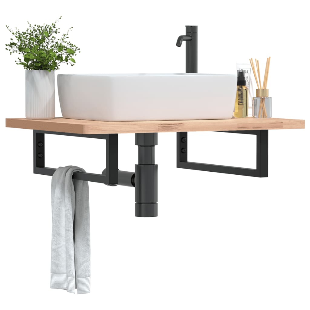 Reggimensole Per Lavabo 2 Pz Nere Rettangolari In Acciaio Nero