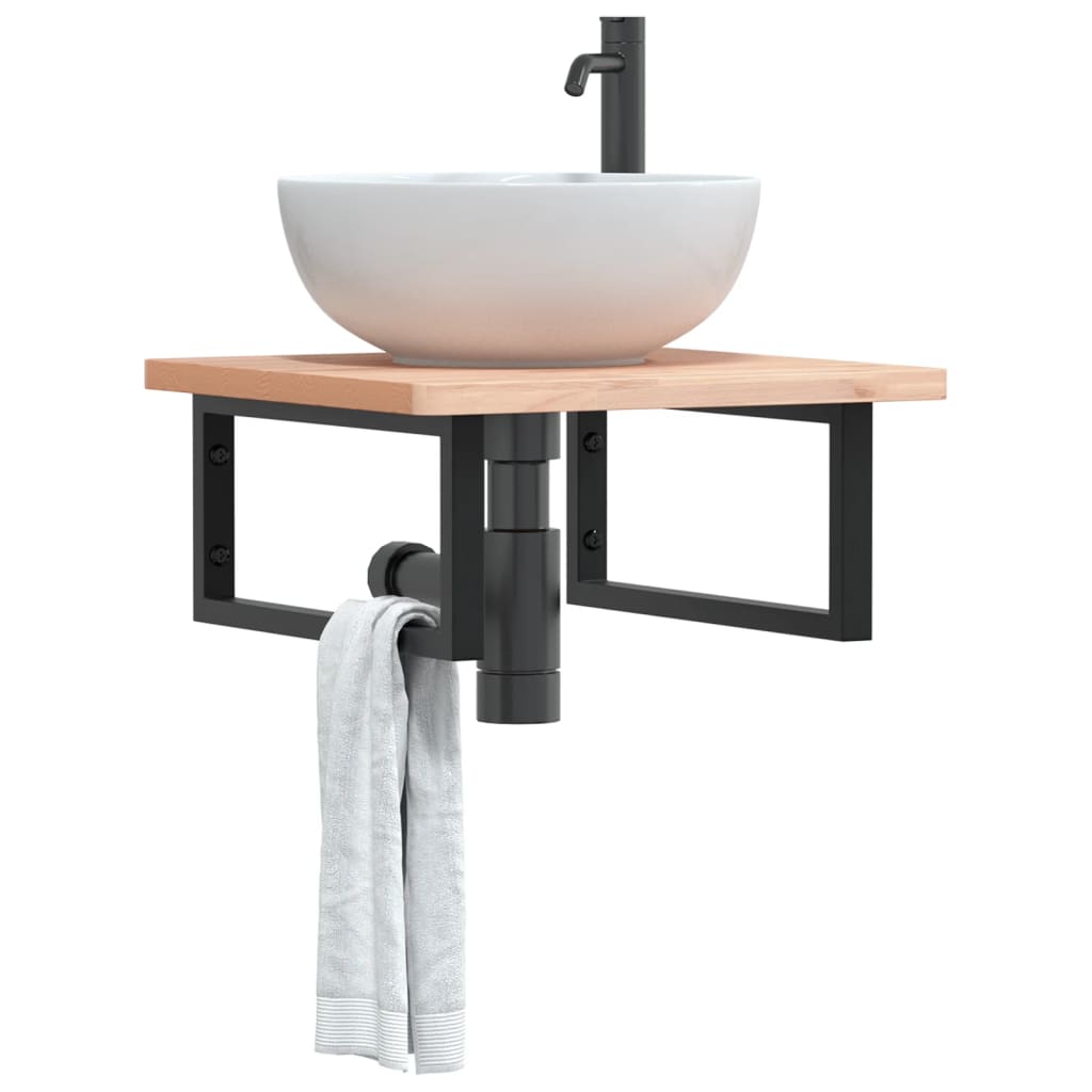 Reggimensole Per Lavabo 2 Pz Nere Rettangolari In Acciaio Nero