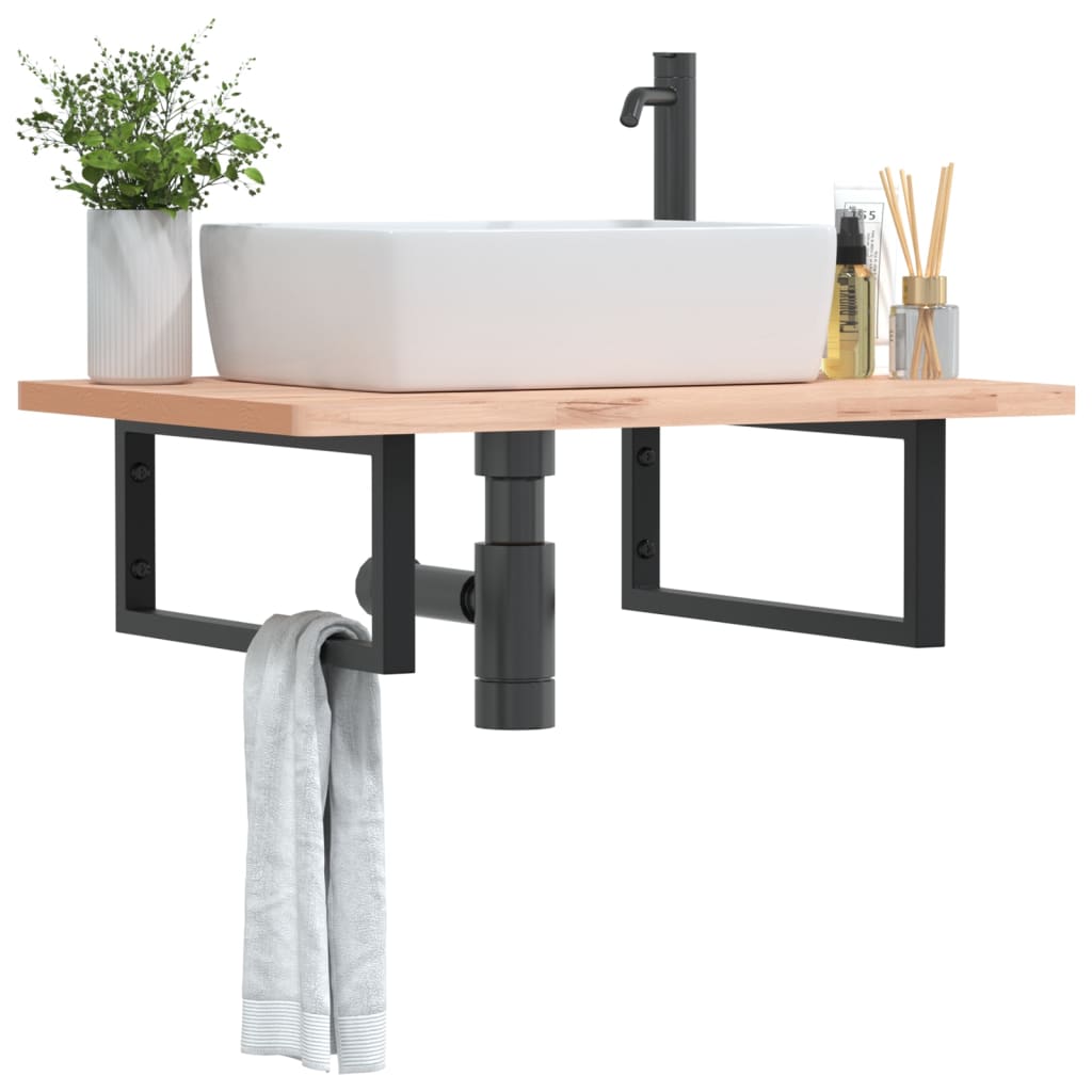 Reggimensole Per Lavabo 2 Pz Nere Rettangolari In Acciaio Nero