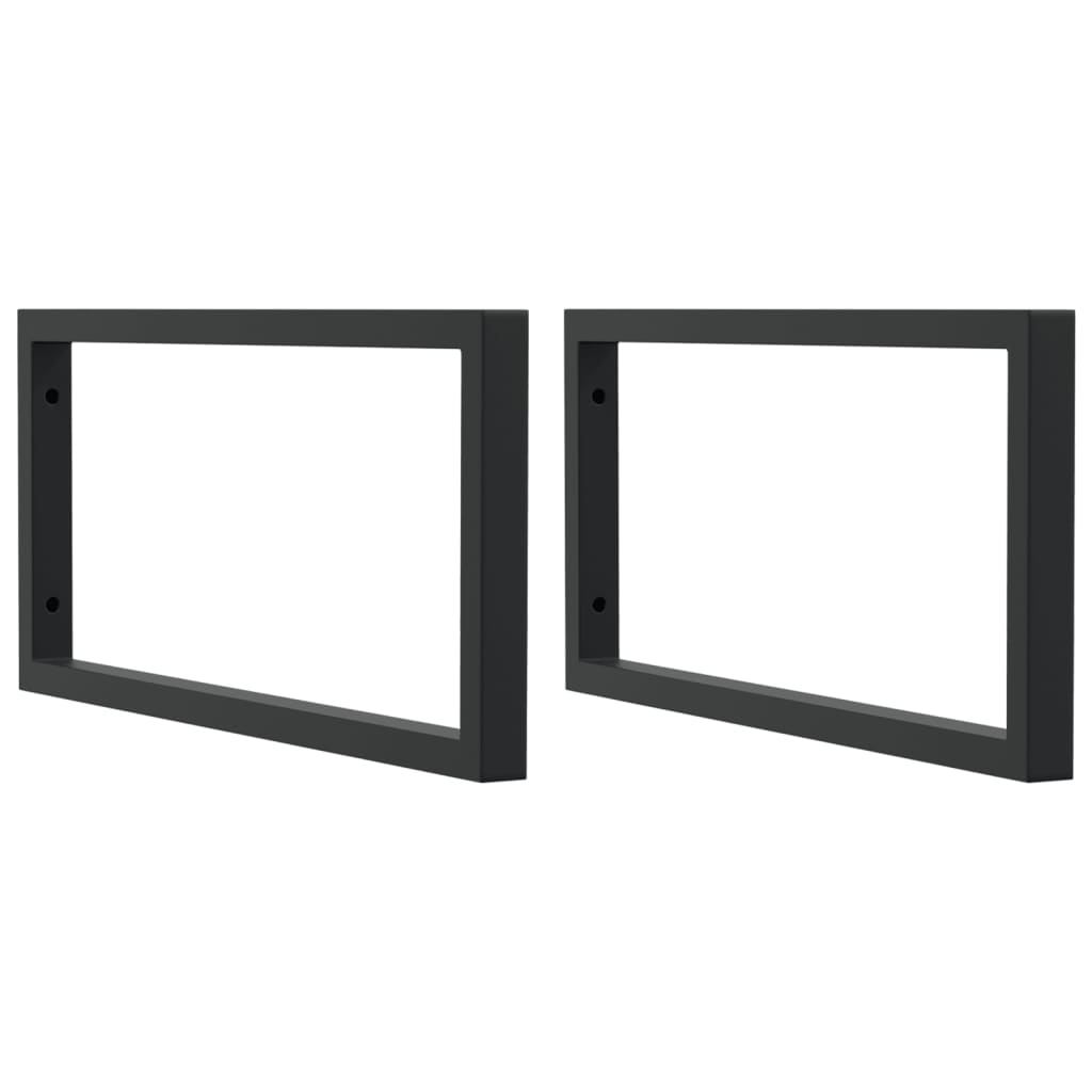 Reggimensole Per Lavabo 2 Pz Nere Rettangolari In Acciaio Nero