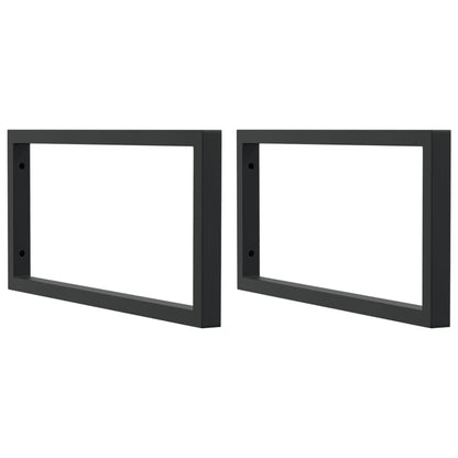 Reggimensole Per Lavabo 2 Pz Nere Rettangolari In Acciaio Nero
