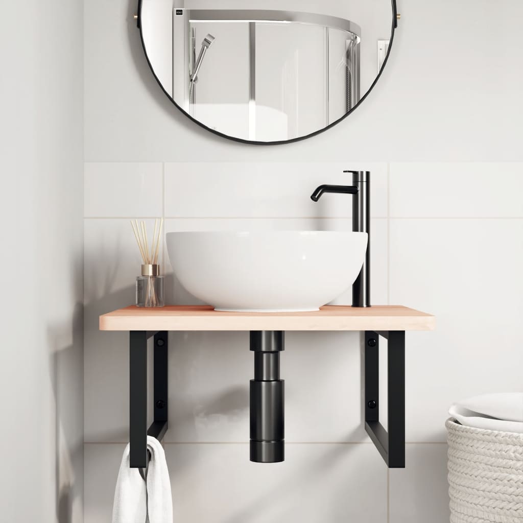 Reggimensole Per Lavabo 2 Pz Nere Rettangolari In Acciaio Nero