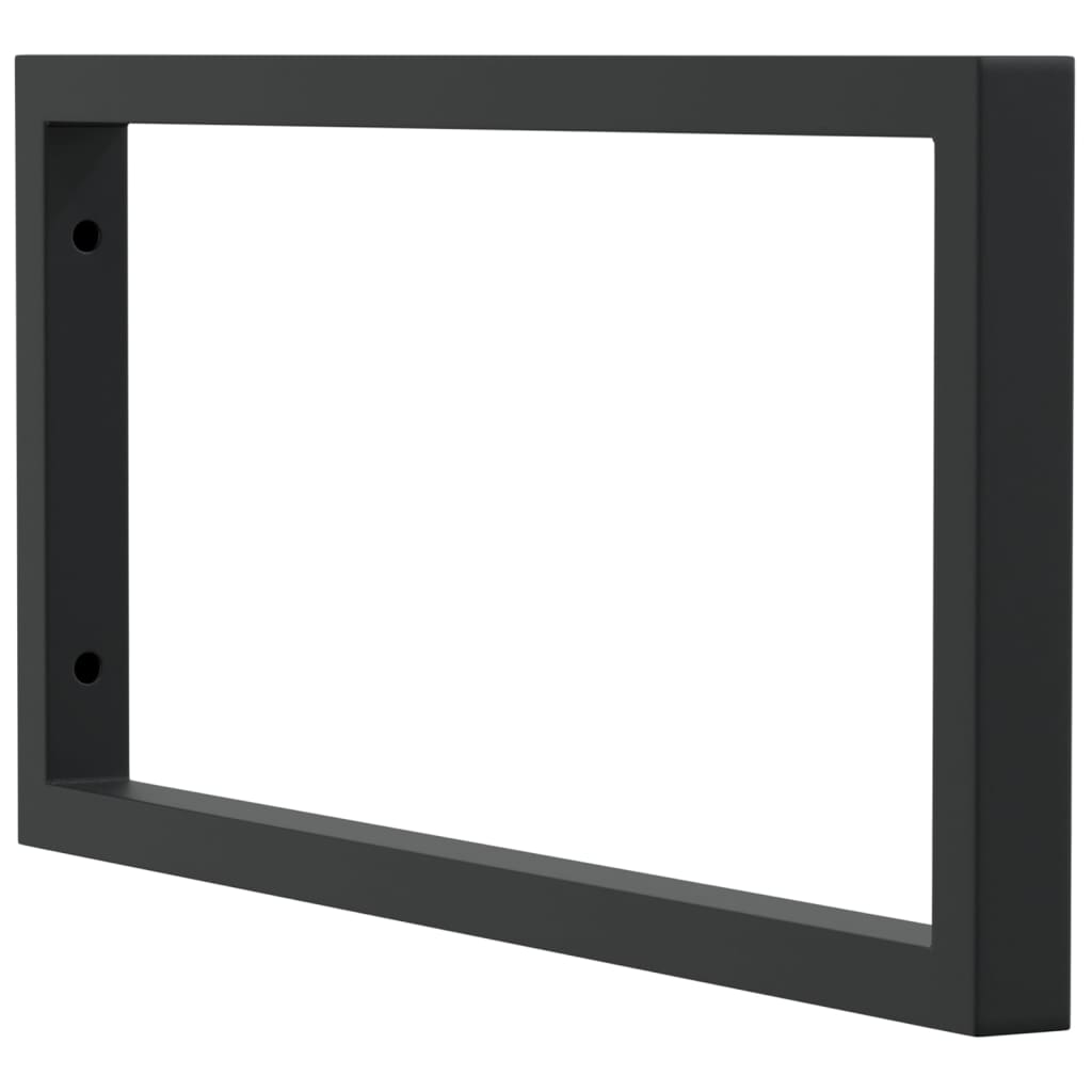 Reggimensole Per Lavabo 2 Pz Nere Rettangolari In Acciaio Nero