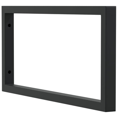 Reggimensole Per Lavabo 2 Pz Nere Rettangolari In Acciaio Nero