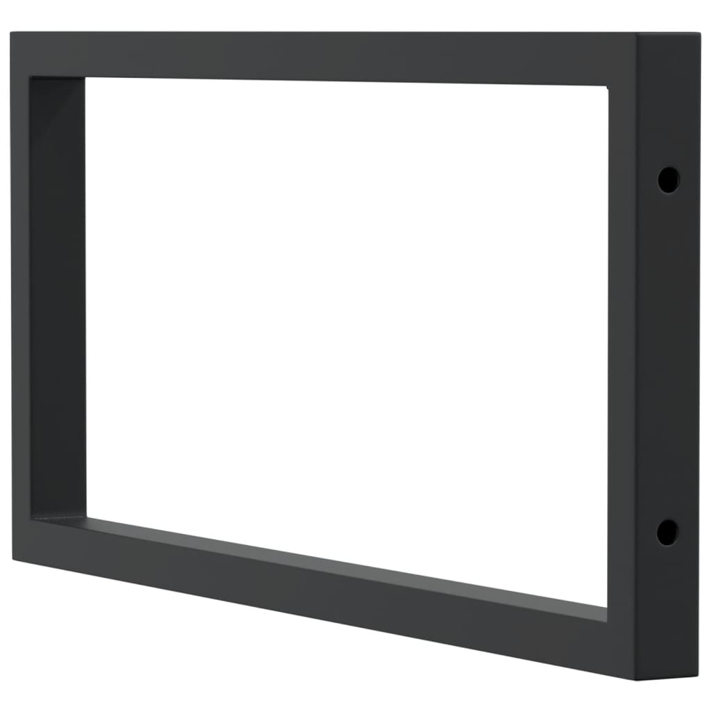 Reggimensole Per Lavabo 2 Pz Nere Rettangolari In Acciaio Nero