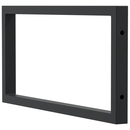 Reggimensole Per Lavabo 2 Pz Nere Rettangolari In Acciaio Nero