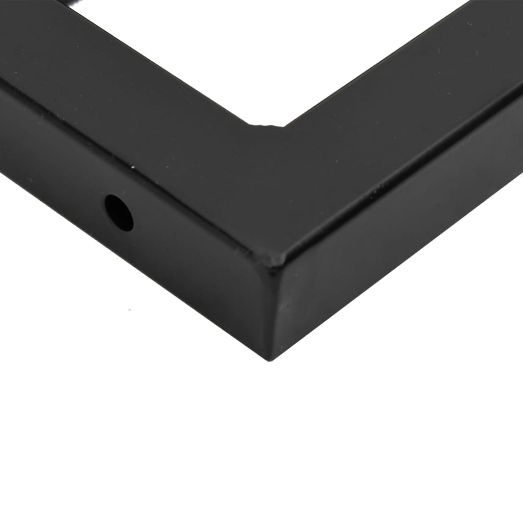 Reggimensole Per Lavabo 2 Pz Nere Rettangolari In Acciaio Nero