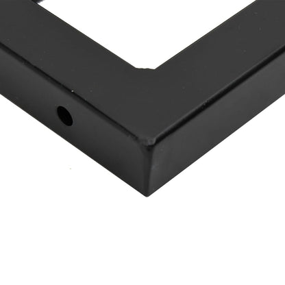 Reggimensole Per Lavabo 2 Pz Nere Rettangolari In Acciaio Nero
