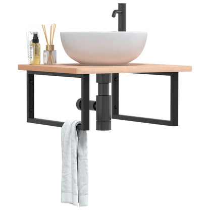 Reggimensole Per Lavabo 2 Pz Nere Rettangolari In Acciaio Nero