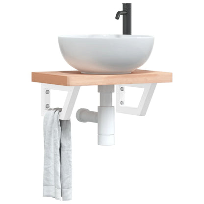 Reggimensole Per Lavabo 2 Pz Bianche In Acciaio Bianco
