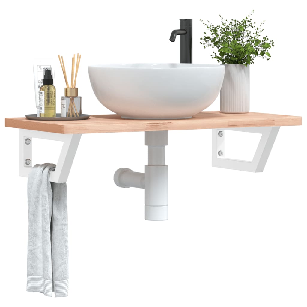Reggimensole Per Lavabo 2 Pz Bianche In Acciaio Bianco