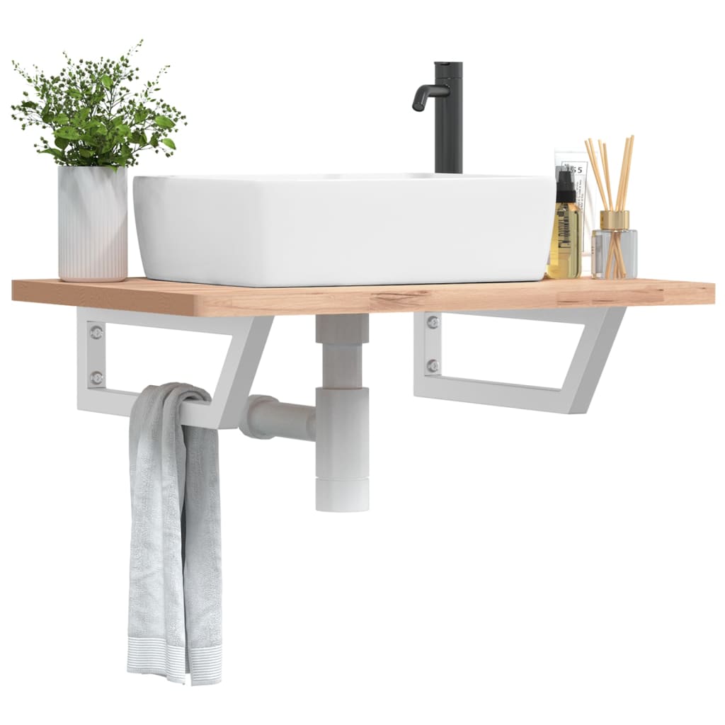 Reggimensole Per Lavabo 2 Pz Bianche In Acciaio Bianco