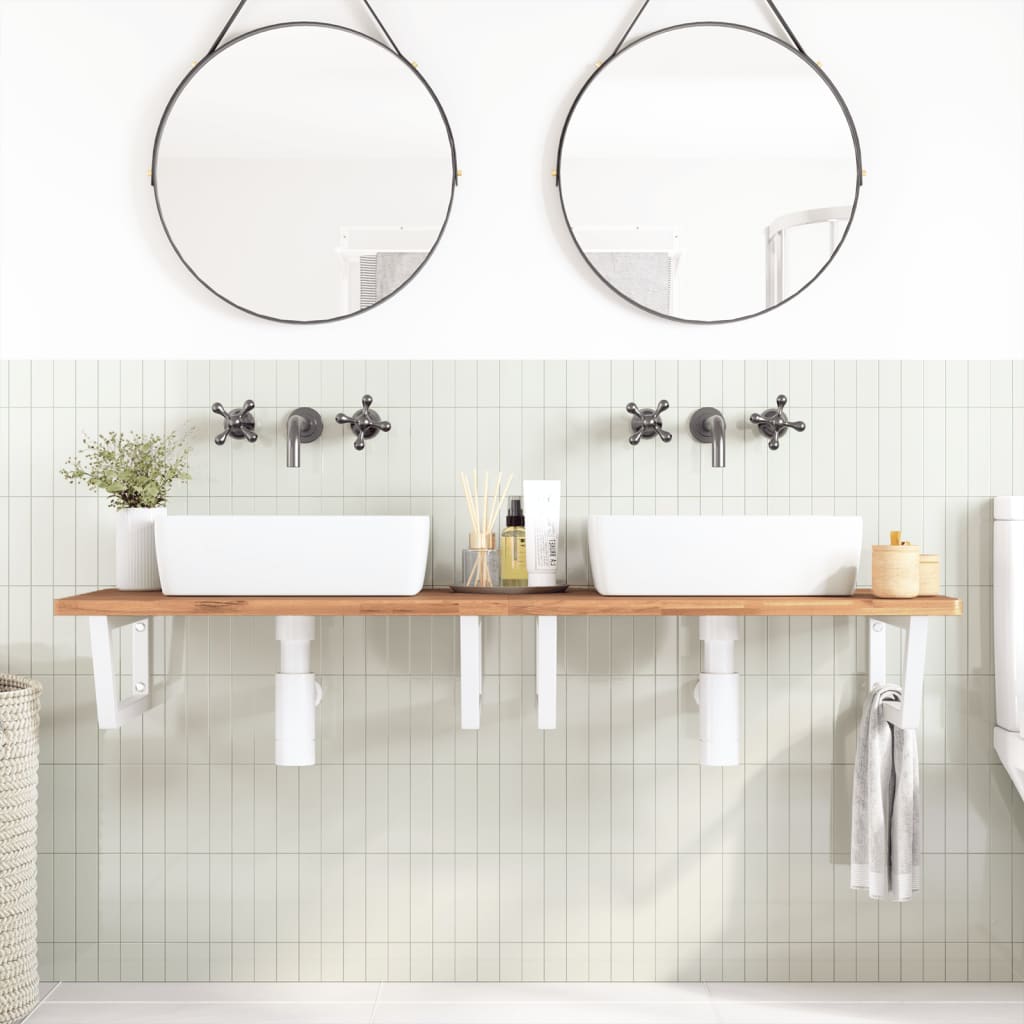 Reggimensole Per Lavabo 2 Pz Bianche In Acciaio Bianco