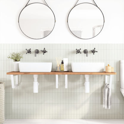 Reggimensole Per Lavabo 2 Pz Bianche In Acciaio Bianco