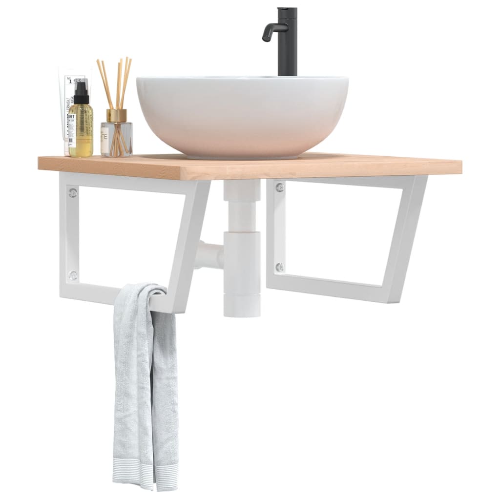 Reggimensole Per Lavabo 2 Pz Bianche In Acciaio Bianco