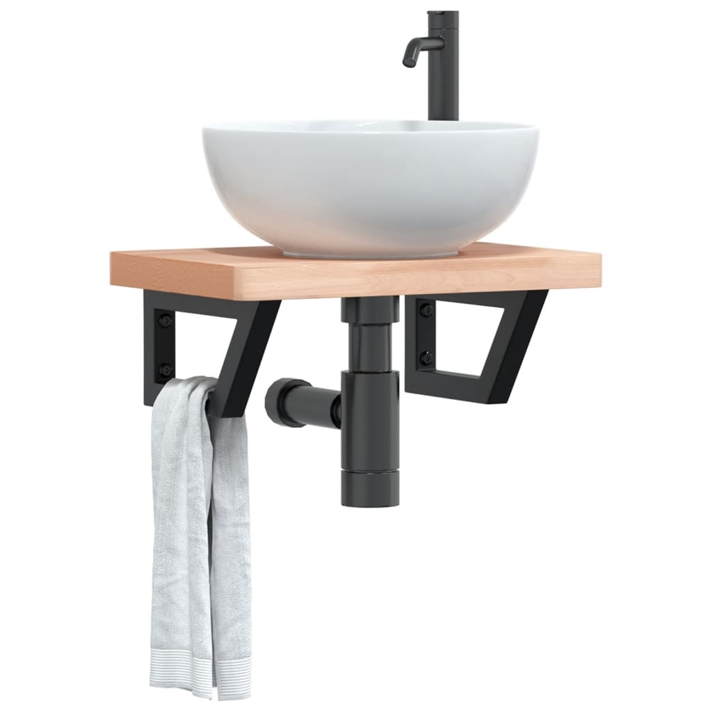 Reggimensole Per Lavabo 2 Pz Nere Rettangolari In Acciaio Nero
