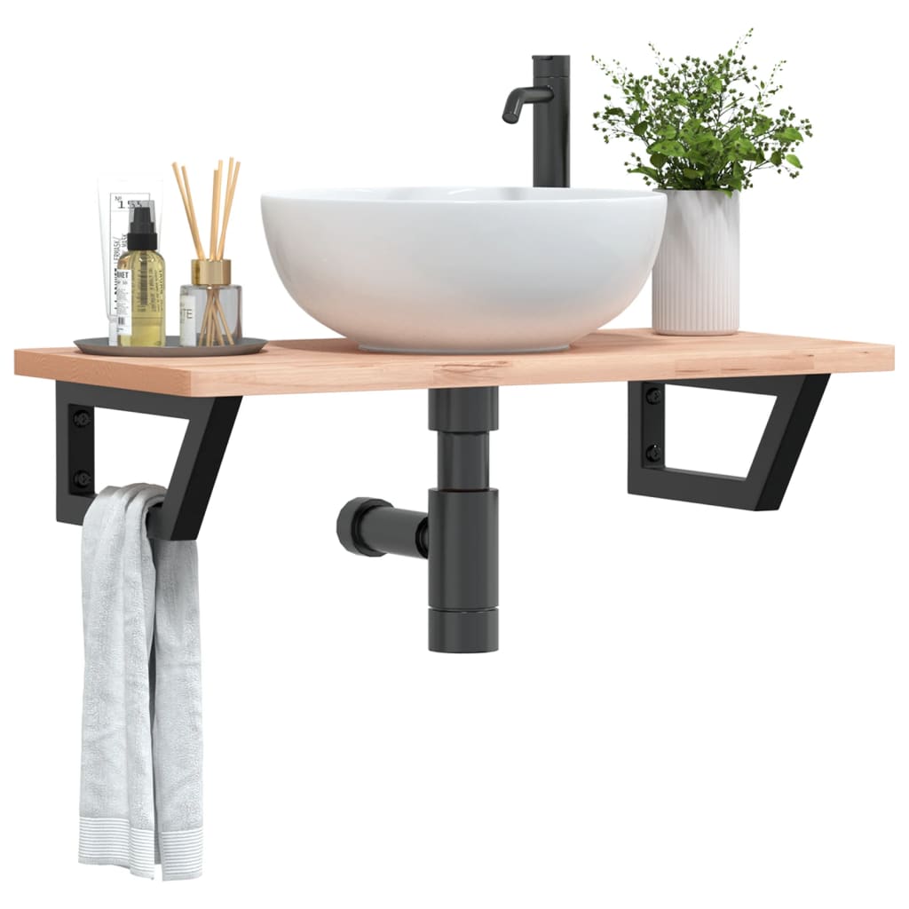 Reggimensole Per Lavabo 2 Pz Nere Rettangolari In Acciaio Nero