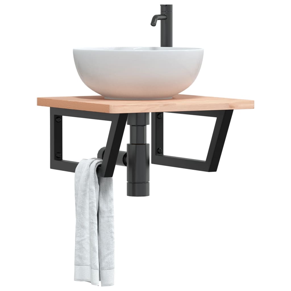 Reggimensole Per Lavabo 2 Pz Nere Rettangolari In Acciaio Nero