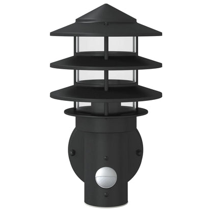 Applique Per Esterno Con Sensore 2 Pz Nere In Acciaio Inox Nero