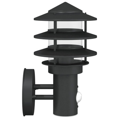 Applique Per Esterno Con Sensore 2 Pz Nere In Acciaio Inox Nero