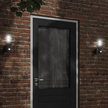 Applique Per Esterno Con Sensore 2 Pz Nere In Acciaio Inox Nero
