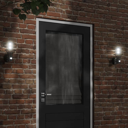 Applique Per Esterno Con Sensore 2 Pz Nere In Acciaio Inox Nero