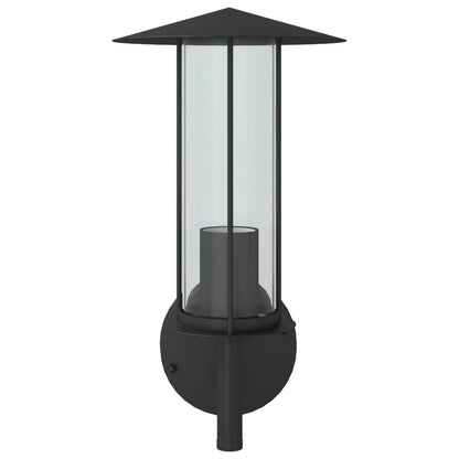Applique Da Esterno 2 Pz Nere In Acciaio Inossidabile